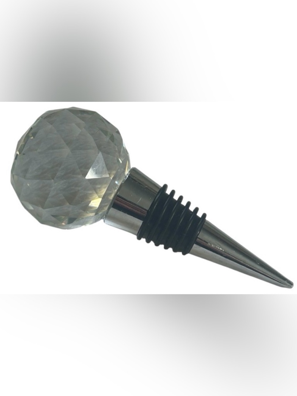 CLEAR GLASS BALL WINE BOTTLE STOPPER